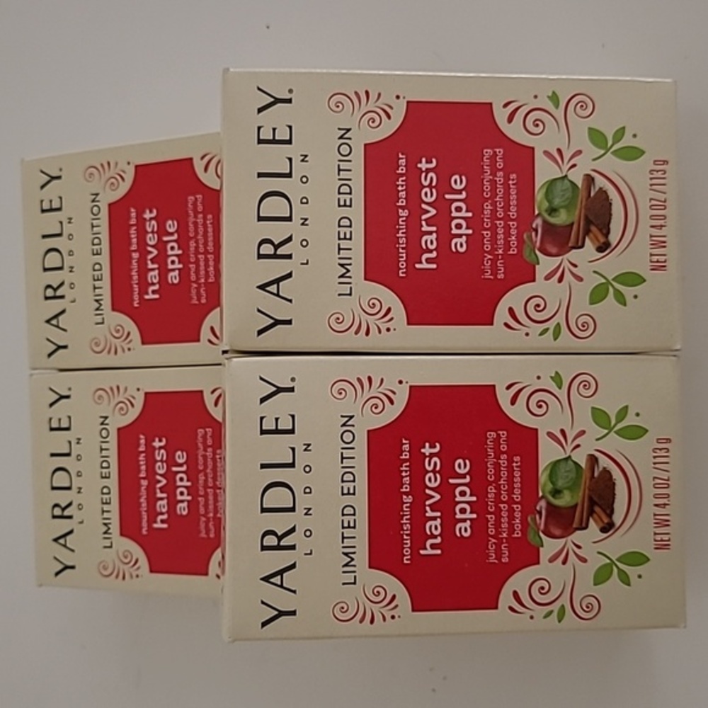 Yardley Limited Edition Harvest Apple Soap Bars NIB 4x